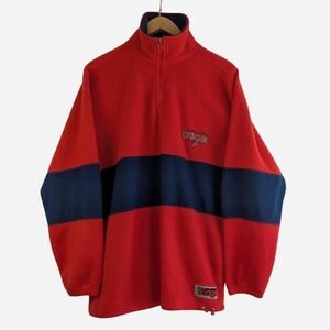 Pro Edge 90s Iowa State Cyclones Quarter Zip Fleece Jacket Red Navy - Size Large